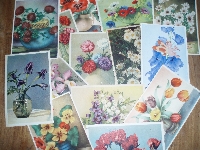 Set oude bloemenkaarten 1943